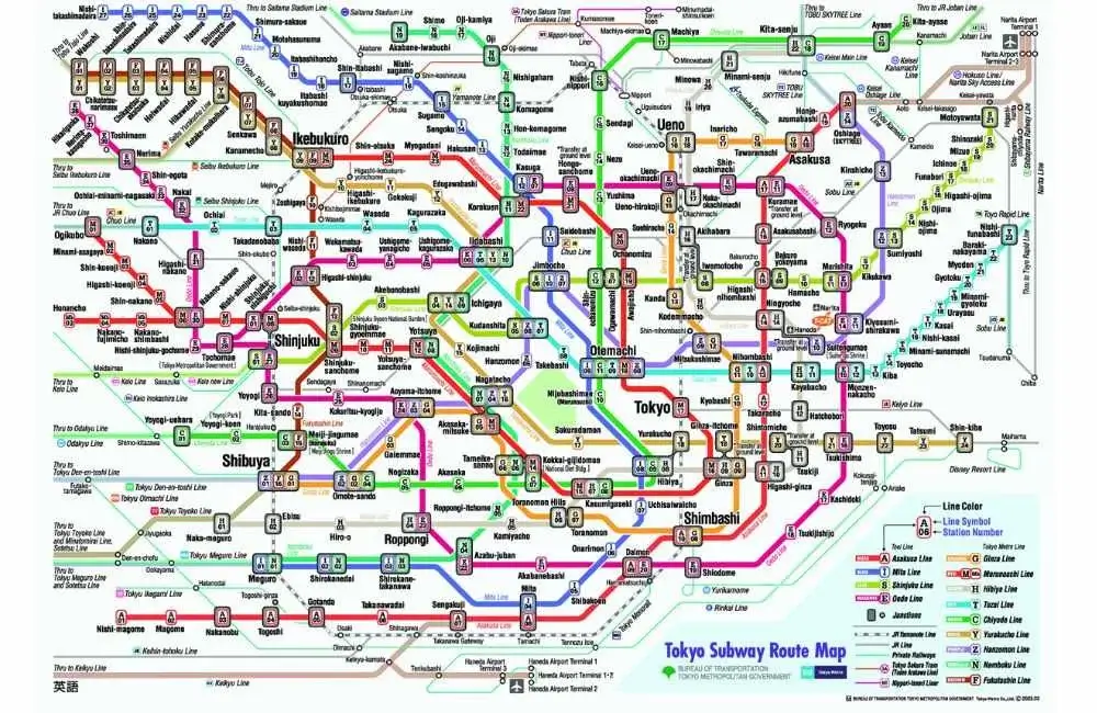 แผนที่รถไฟญี่ปุ่นอัปเดตล่าสุด 2024
