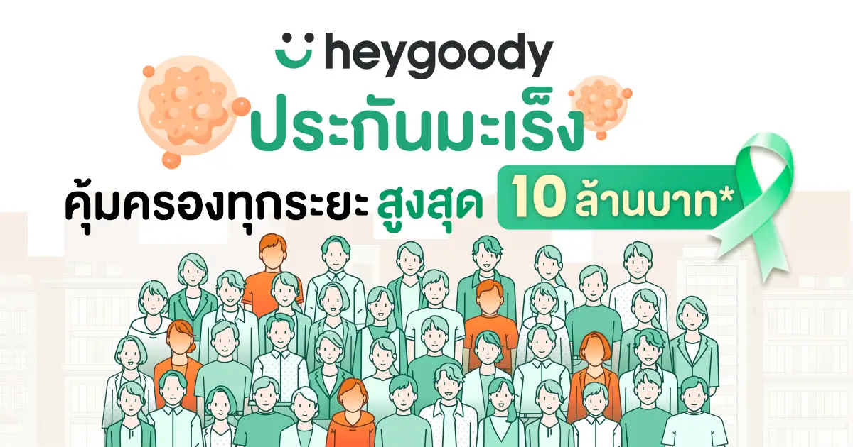 ประกันมะเร็ง คุ้มครองทุกระยะ ไม่ต้องตรวจสุขภาพ จาก heygoody