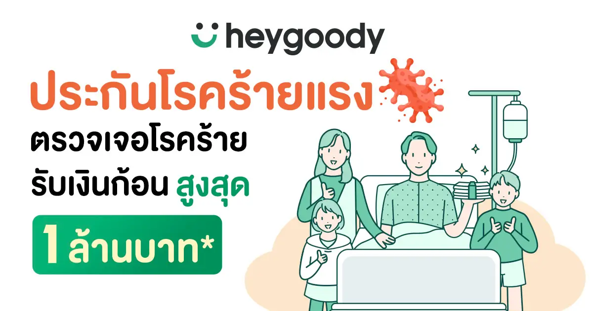 ประกันโรคร้ายแรง เจอ จ่าย จบ คุ้มครองแบบเงินก้อน จาก heygoody