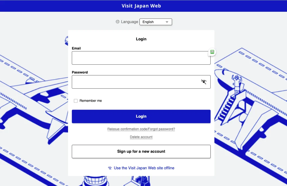 ขั้นตอนสร้าง Account Visit Japan Web