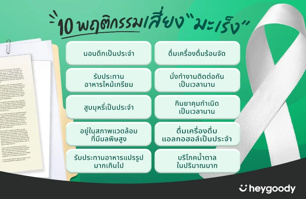 พฤติกรรมในชีวิตประจำวันที่เพิ่มความเสี่ยงมะเร็ง