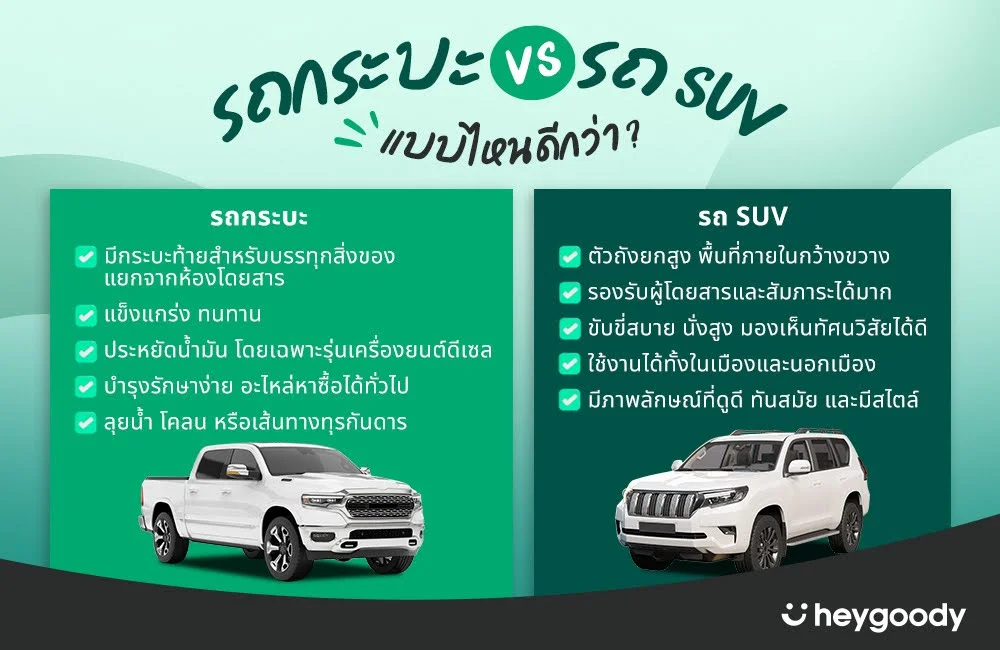 เลือกรถกระบะ หรือรถ SUV