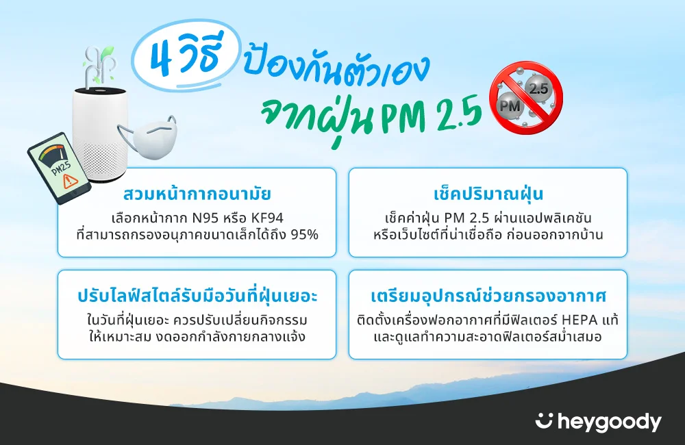 วิธีป้องกันตัวเองจากฝุ่น PM 2.5